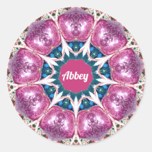 ABBEY ~ Abstraktes Muster ~ Personalisiert Runder Aufkleber