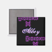 Abbey Designer Name Magnet (Vorderseite/Rückseite)