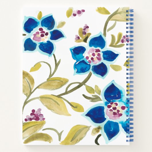 Abbey Floral Tiles - Blue Blooms Notizblock (Rückseite)