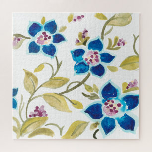 Abbey Floral Tiles - Blue Blooms Puzzle