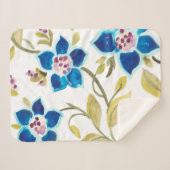 Abbey Floral Tiles - Blue Blooms Sherpadecke (Vorderseite (Horizontal))