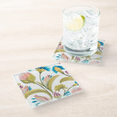 Abbey Floral Tiles - Frühlingsblumen Glasuntersetzer (Schrägansicht)