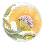 Abbey Floral Tiles - Gelb Keramikknauf (Vorderseite)