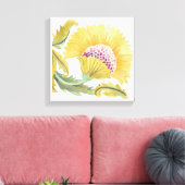 Abbey Floral Tiles - Gelb Leinwanddruck (Insitu (Wohnzimmer))