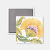 Abbey Floral Tiles - Gelb Magnet (Vorderseite/Rückseite)