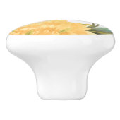 Abbey Floral Tiles - Gelbe Blumen Keramikknauf (Seitenansicht)