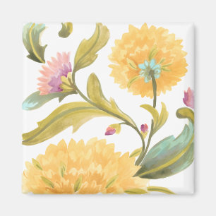 Abbey Floral Tiles - Gelbe Blumen Magnet