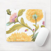 Abbey Floral Tiles - Gelbe Blumen Mousepad (Mit Mouse)