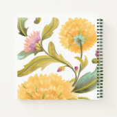 Abbey Floral Tiles - Gelbe Blumen Notizblock (Rückseite)
