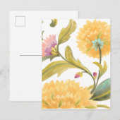 Abbey Floral Tiles - Gelbe Blumen Postkarte (Vorne/Hinten)