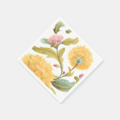 Abbey Floral Tiles - Gelbe Blumen Serviette (Ecke)