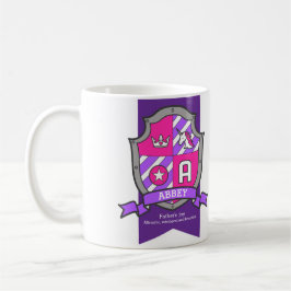 Abbey Letter Ein Wappen rosa Einhornname bedeutet Kaffeetasse