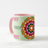 ABBEY ~ Personalisiert Gem Stones Fraktal ~ Tassen (Vorderseite Links)