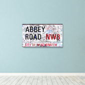 Abbey Road Sign London Covered in Graffiti Leinwanddruck (Insitu (Holzboden))