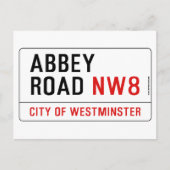 Abbey Road Street Sign Postkarte (Vorderseite)