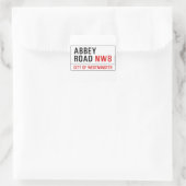 Abbey Road Street Sign Quadratischer Aufkleber (Tasche)