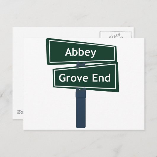 Abbey Road und Grove End Road Street Sign Postkarte (Vorne/Hinten)