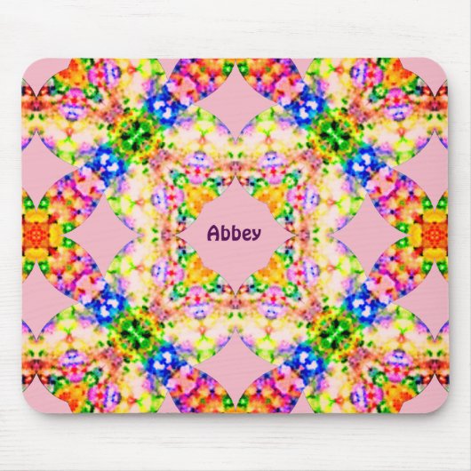 ABBEY ~ Sweet Pastel Pattern ~ Personalisiert Mousepad (Vorne)
