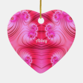 ABBEY ~VALENTINE HEART ~ Pink Fraktal ~ Keramik Ornament