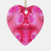 ABBEY ~VALENTINE HEART ~ Pink Fraktal ~ Keramik Ornament (Rechts)