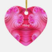 ABBEY ~VALENTINE HEART ~ Pink Fraktal ~ Keramik Ornament (Vorne)