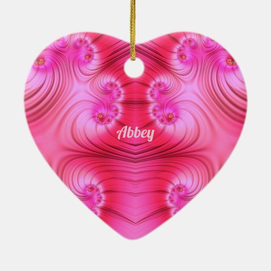 ABBEY ~VALENTINE HEART ~ Pink Fraktal ~ Keramik Ornament (Hinten)