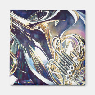 "Abbiegelicht-" Musikinstrument-Aquarell Magnet