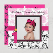 Abbies erster Geburtstag Einladung (Vorne/Hinten)