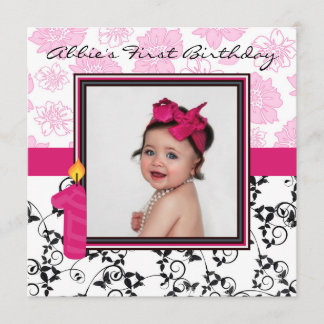 Abbies erster Geburtstag Einladung