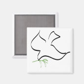 Abbild der Taube- und Olivenzweigung Magnet (Vorderseite/Rückseite)