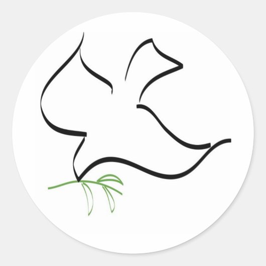 Abbild der Taube- und Olivenzweigung Runder Aufkleber (Vorderseite)