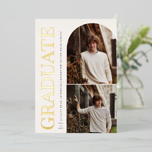 ABBILDSCHIRM ABSCHLUSS FOTO FOLIENEINLADUNG (Stehend vorne)