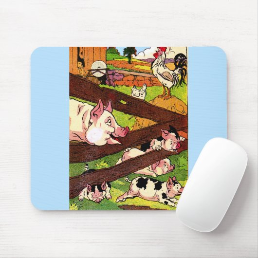 Abbildung 1905: Schweine und Hühner Mousepad (Mit Mouse)