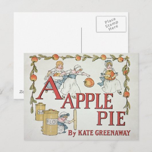 Abbildung "A" von "Apple Pie Alphabet" Postkarte (Vorne/Hinten)