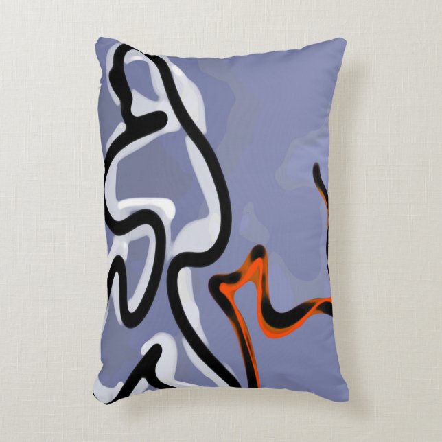 Abbildung: Abstrakt Blau, Orange, B & W Dekokissen (Vorderseite(Vertikal))