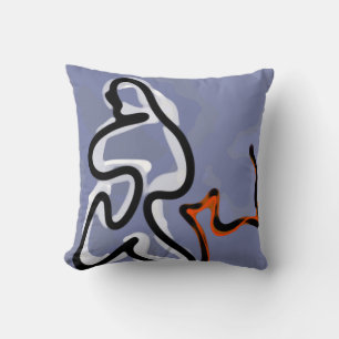Abbildung: Abstrakt Blau, Orange, B & W Kissen