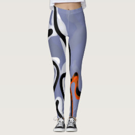 Abbildung: Abstrakt Blau, Orange, B & W Leggings