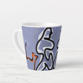 Abbildung: Abstrakt Blau, Orange, B & W Milchtasse