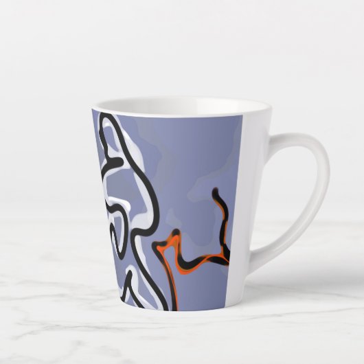 Abbildung: Abstrakt Blau, Orange, B & W Milchtasse (Rechts)