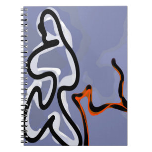 Abbildung: Abstrakt Blau, Orange, B & W Notizblock