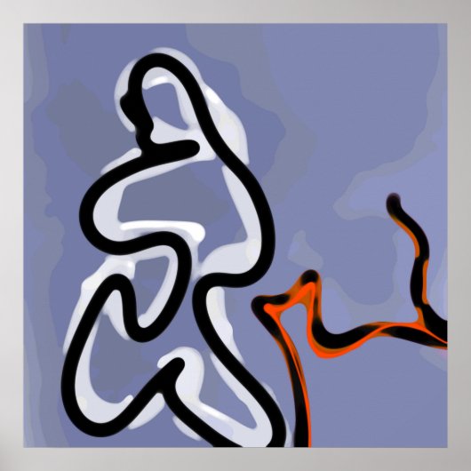 Abbildung: Abstrakt Blau, Orange, B & W Poster (Vorne)