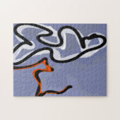 Abbildung: Abstrakt Blau, Orange, B & W Puzzle (Horizontal)