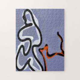Abbildung: Abstrakt Blau, Orange, B & W Puzzle