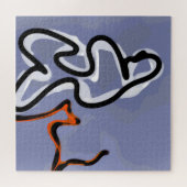 Abbildung: Abstrakt Blau, Orange, B & W Puzzle (Horizontal)