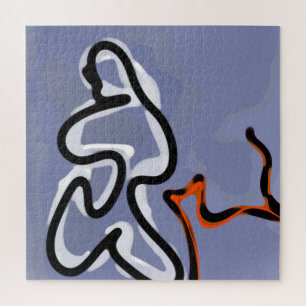 Abbildung: Abstrakt Blau, Orange, B & W Puzzle