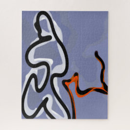 Abbildung: Abstrakt Blau, Orange, B & W Puzzle