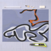 Abbildung: Abstrakt Blau, Orange, B & W Seidenpapier (Handwerk)