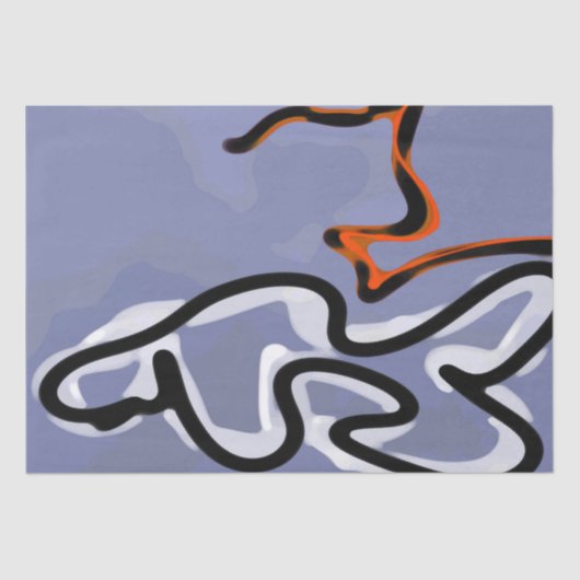 Abbildung: Abstrakt Blau, Orange, B & W Seidenpapier (Vorderseite)