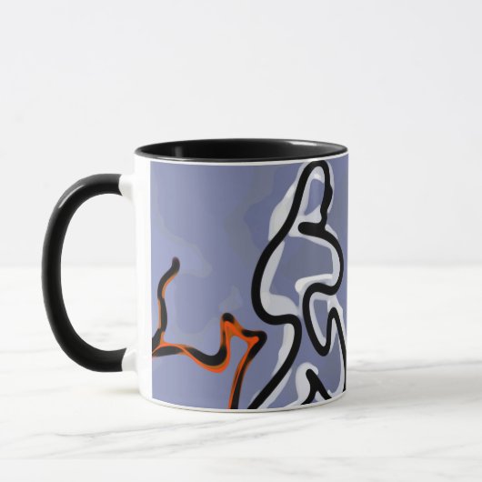 Abbildung: Abstrakt Blau, Orange, B & W Tasse (Links)