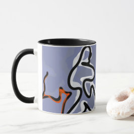 Abbildung: Abstrakt Blau, Orange, B & W Tasse